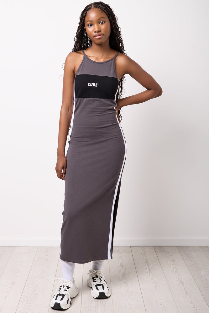 Strappy Colour Blocked Bodycon Dress