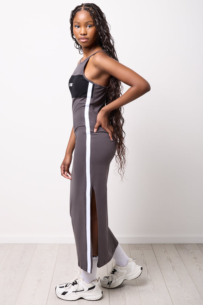 Strappy Colour Blocked Bodycon Dress (1)