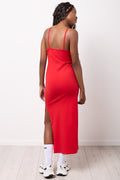 Red Colourblocked Strappy Bodycon Dress (2)