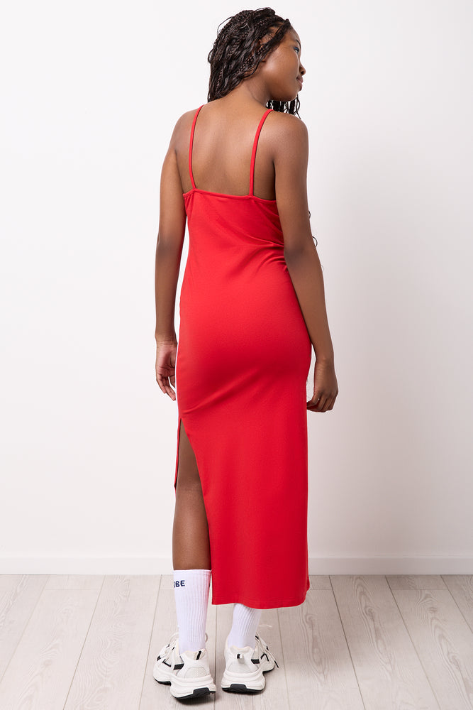 Red Colourblocked Strappy Bodycon Dress (2)