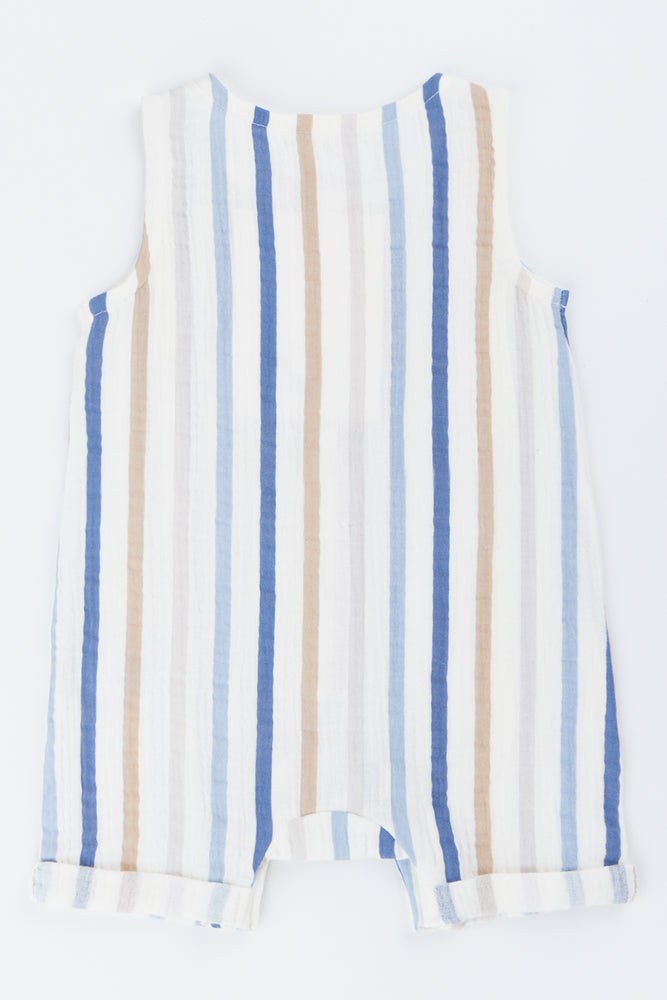 Cream Stripe Button Romper (2)