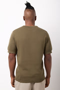Olive Ribbed Knit Short Sleeve (2)