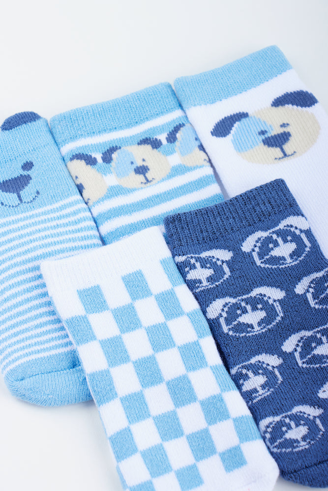 Blue 5 Pack Puppy Socks (1)
