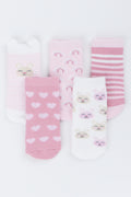 Pink 5 Pack Bunny Socks