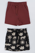 2 Pack Safari Print Shorts