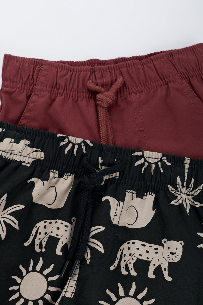 2 Pack Safari Print Shorts (1)