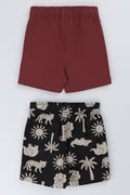 2 Pack Safari Print Shorts (2)