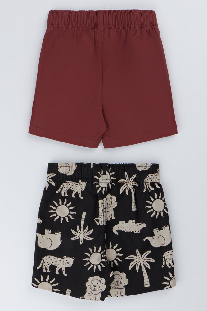 2 Pack Safari Print Shorts (2)