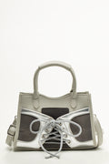 Silver Mesh Crossbody Handbag