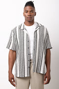 Monochrome Textured Short Sleeve Shirt