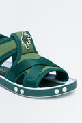 Green Palm Print Open Toe Sandals (2)