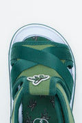 Green Palm Print Open Toe Sandals (4)