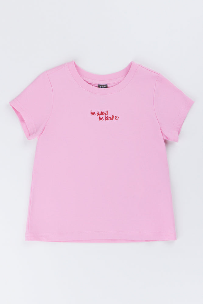Girls Pink Be Kind T-Shirt