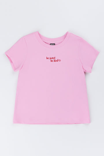 Girls Pink Be Kind T-Shirt