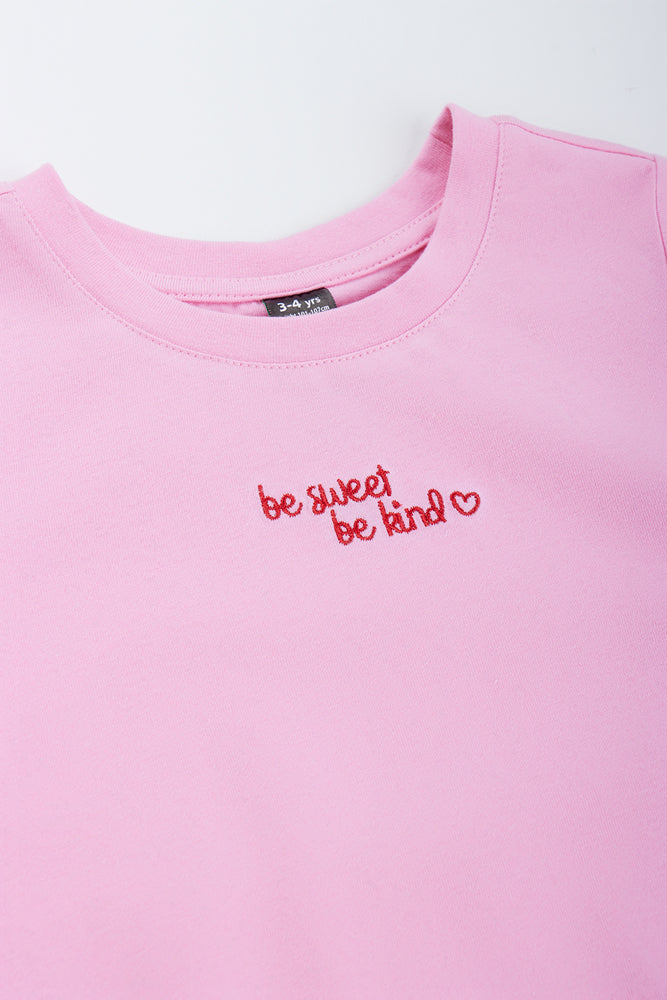 Girls Pink Be Kind T-Shirt (1)