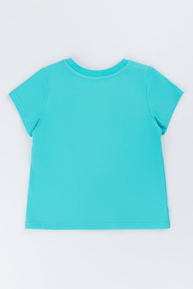 Turquoise Rainbow Embroidered T-Shirt (2)