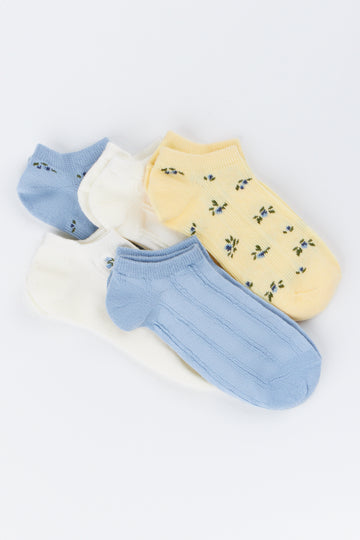 Floral Lowcut Ankle Socks 5 Pack