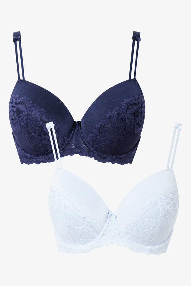 2 Pack Lace Balconette Bras