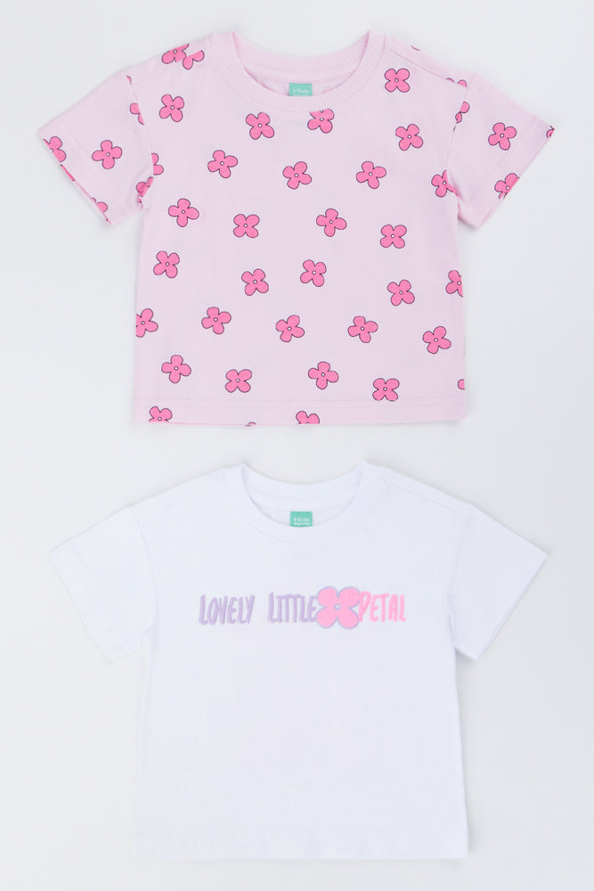2 Pack Floral Print T-Shirts