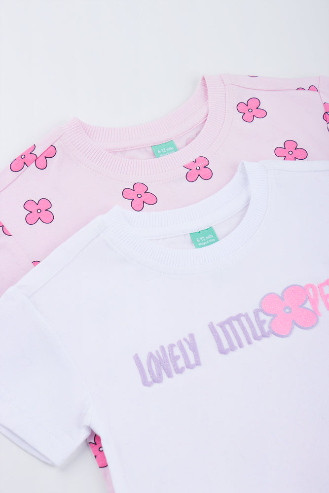 2 Pack Floral Print T-Shirts (1)