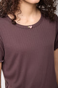 Chocolate Pointelle Knit Lounge Set (3)