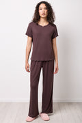 Chocolate Pointelle Knit Lounge Set (4)