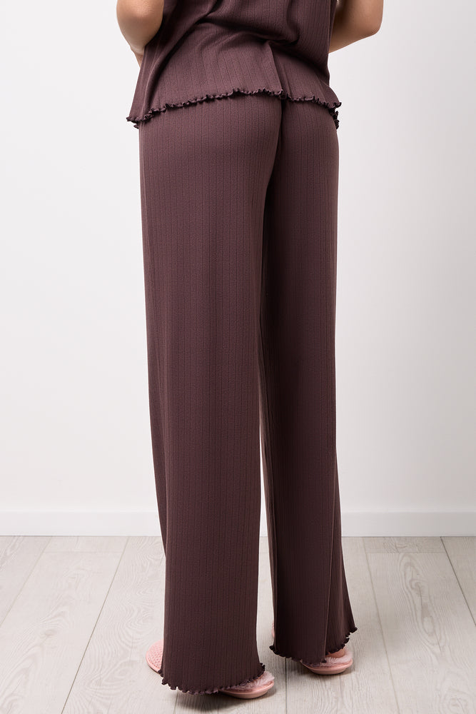 Chocolate Pointelle Knit Lounge Set (6)