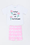 Pink & White Heart Print Cycle Set