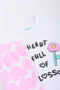 Pink & White Heart Print Cycle Set (1)