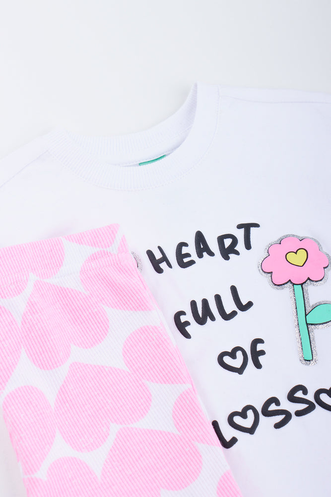 Pink & White Heart Print Cycle Set (1)