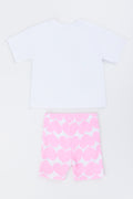 Pink & White Heart Print Cycle Set (2)