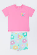 Floral T-Shirt & Cycle Short Set