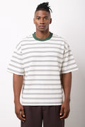 Textured Striped Crew Neck T-Shirt