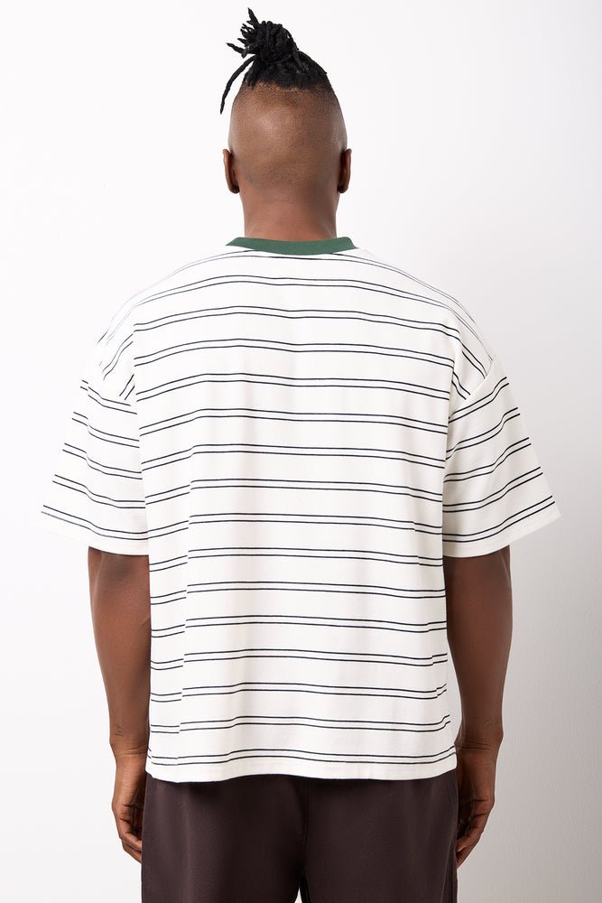 Textured Striped Crew Neck T-Shirt (2)