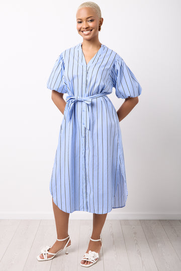 Striped Cotton Poplin Shirt Dress