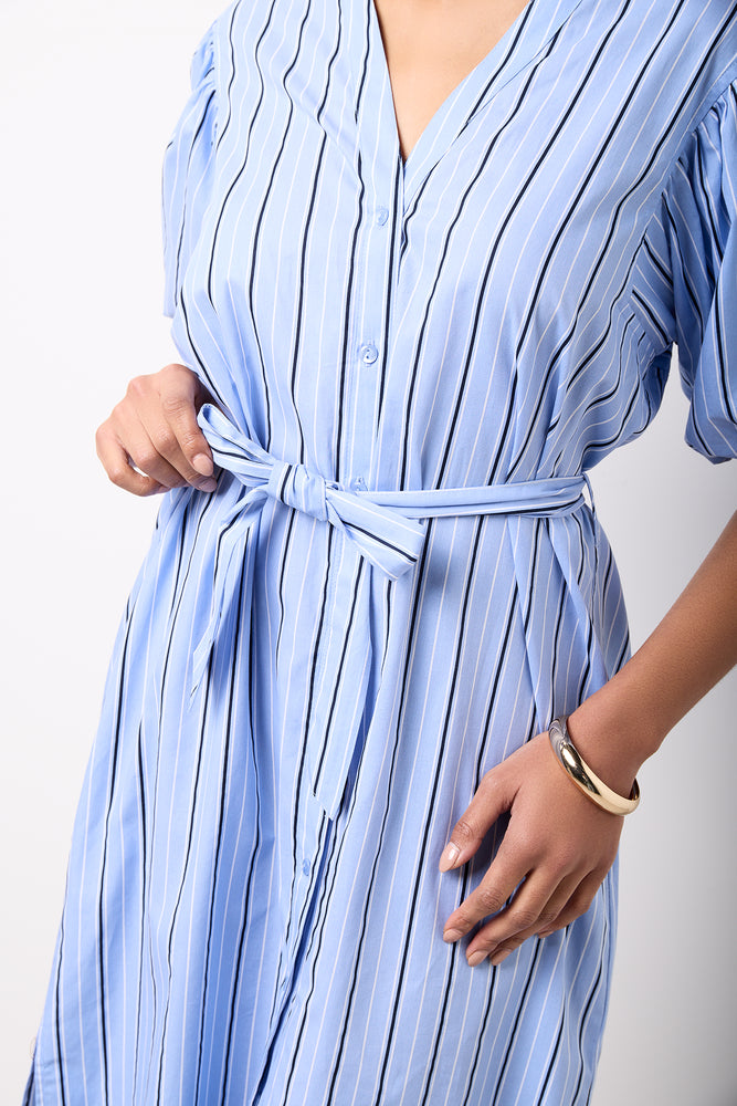 Striped Cotton Poplin Shirt Dress (3)