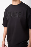 Black Unbrushed Fleece Crew T-Shirt (3)