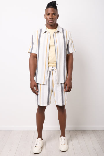Textured Stripe Casual Shorts