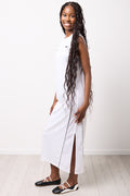 White Sleeveless Sporty Midi Dress (1)