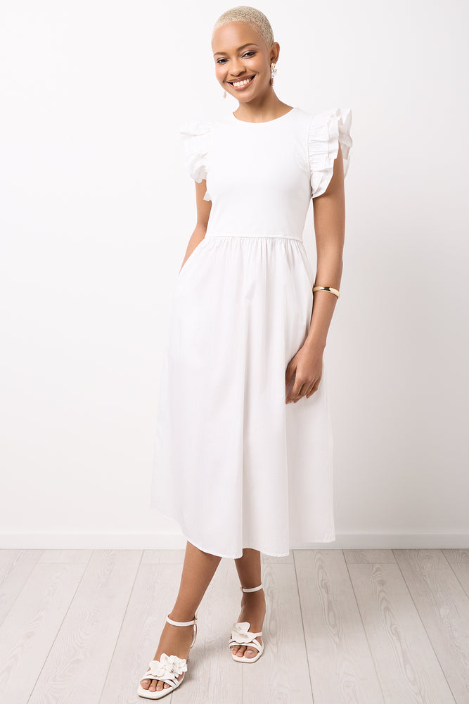 Milk Combo Midi Dress