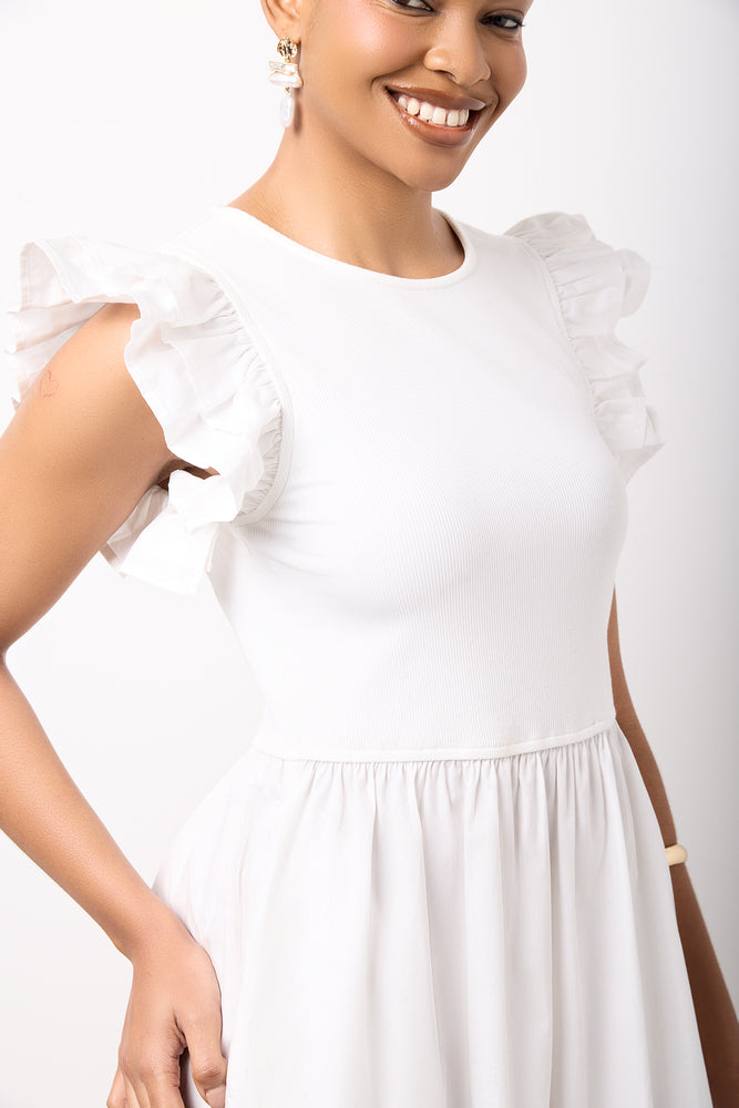 Milk Combo Midi Dress (3)