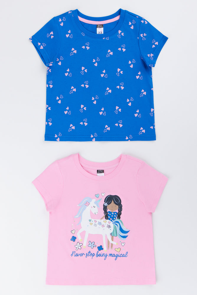 2 Pack Unicorn Heart T-Shirts