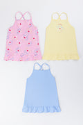 3 Pack Daisy Print Vest Set