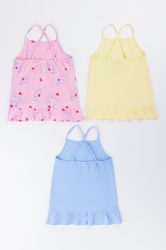 3 Pack Daisy Print Vest Set (2)