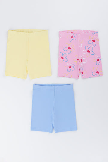 3 Pack Floral Cycle Shorts