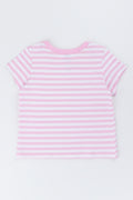 Pink Striped Cotton Crewneck T-Shirt (2)