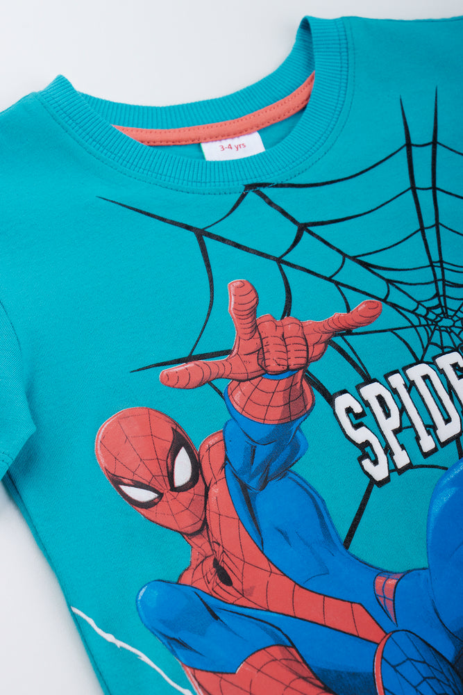 Spider-Man Teal Graphic T-Shirt (1)