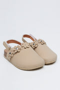 Stone Daisy Applique Mule Sandals