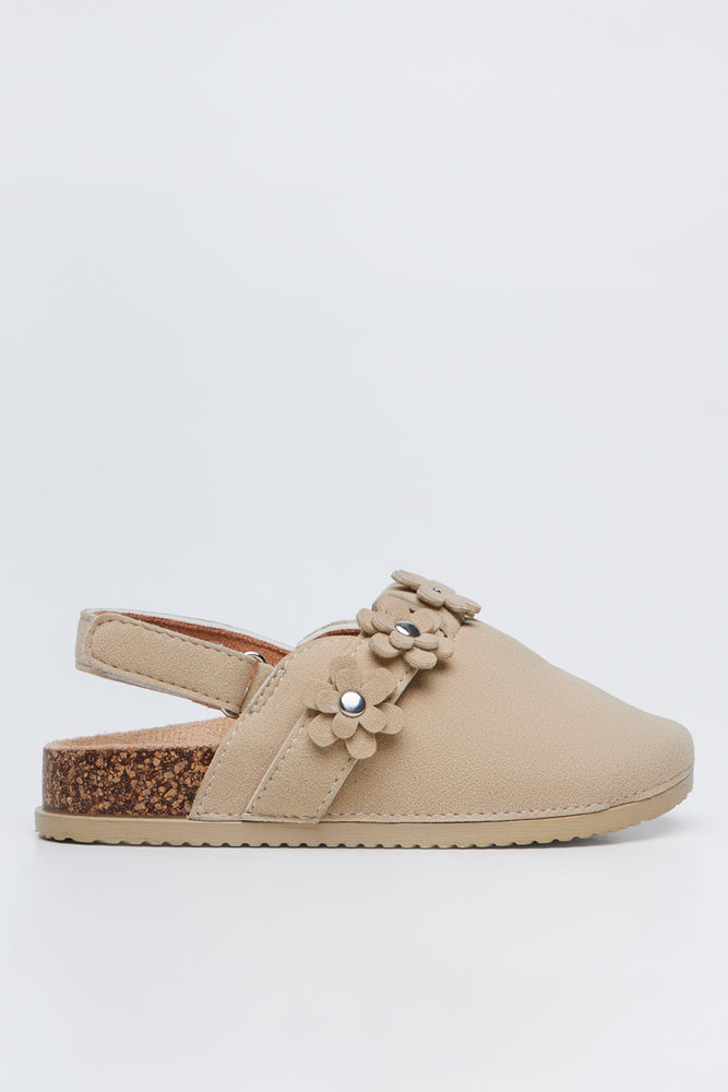 Stone Daisy Applique Mule Sandals (1)