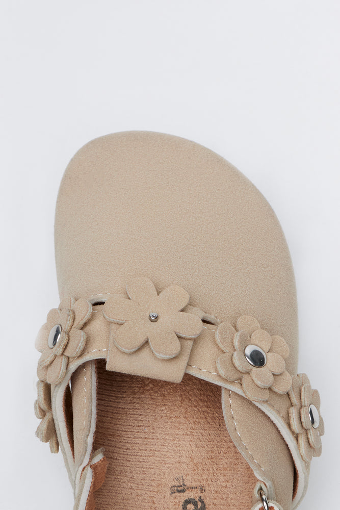 Stone Daisy Applique Mule Sandals (4)